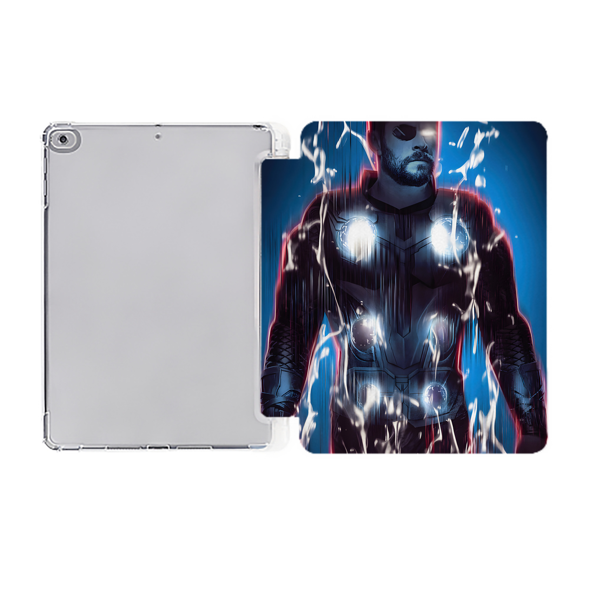 （画像用） アベンジャーズ The Avengers IPad ケース ペン収納付き 三つ折りスタンド PUレザー×シリコン 対応機種9.5/10.5/10.9インチ
